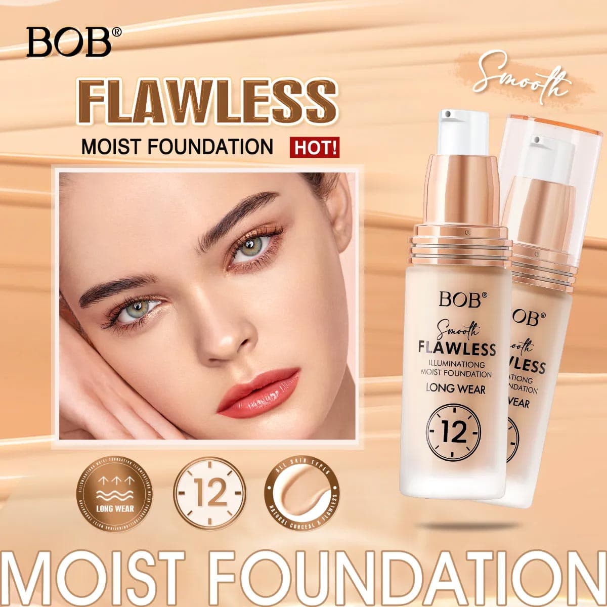 Bob Smooth Flawless Moist Long Wear Foundation