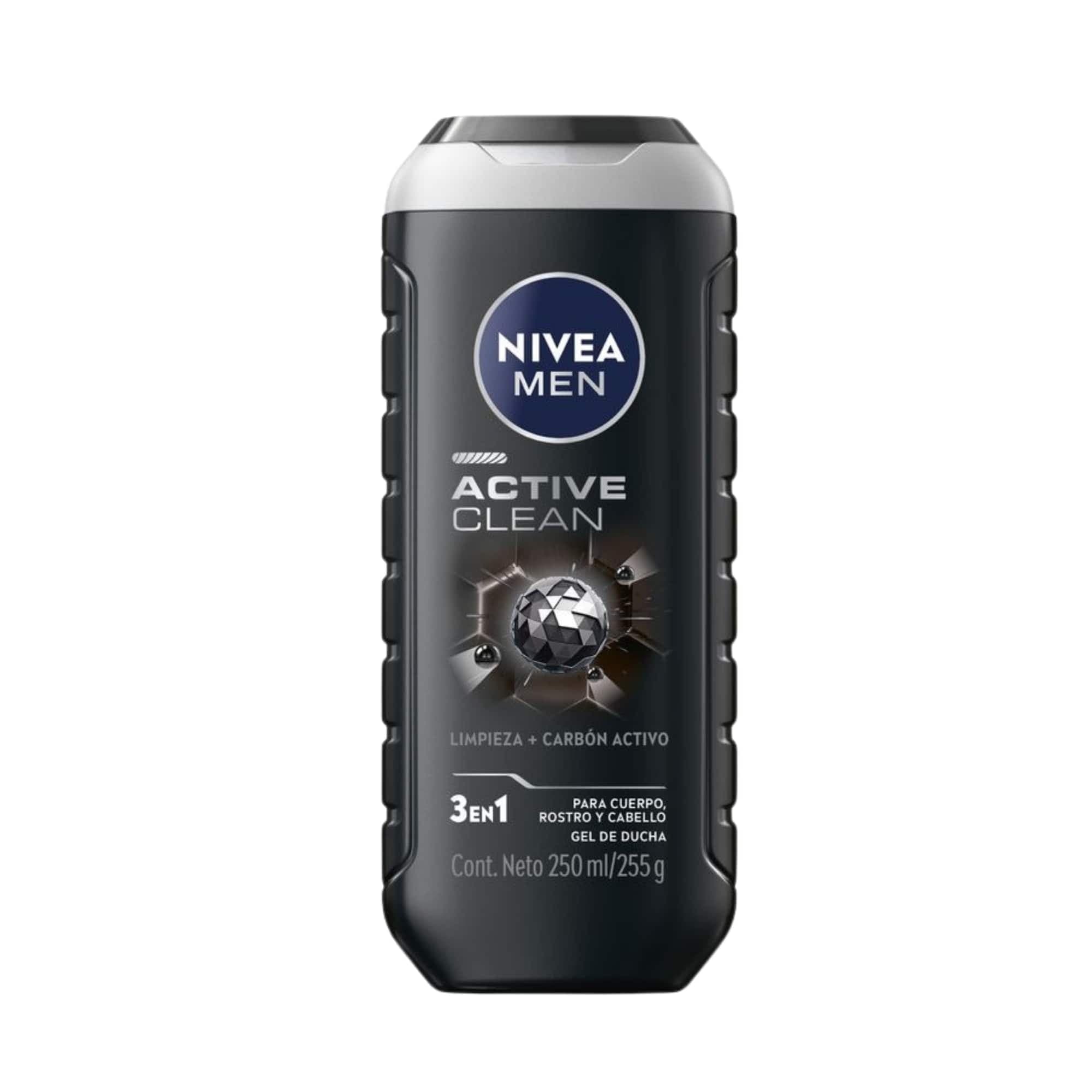 Nivea Men Active Clean 3in1 Body, Face & Hair Shower Gel