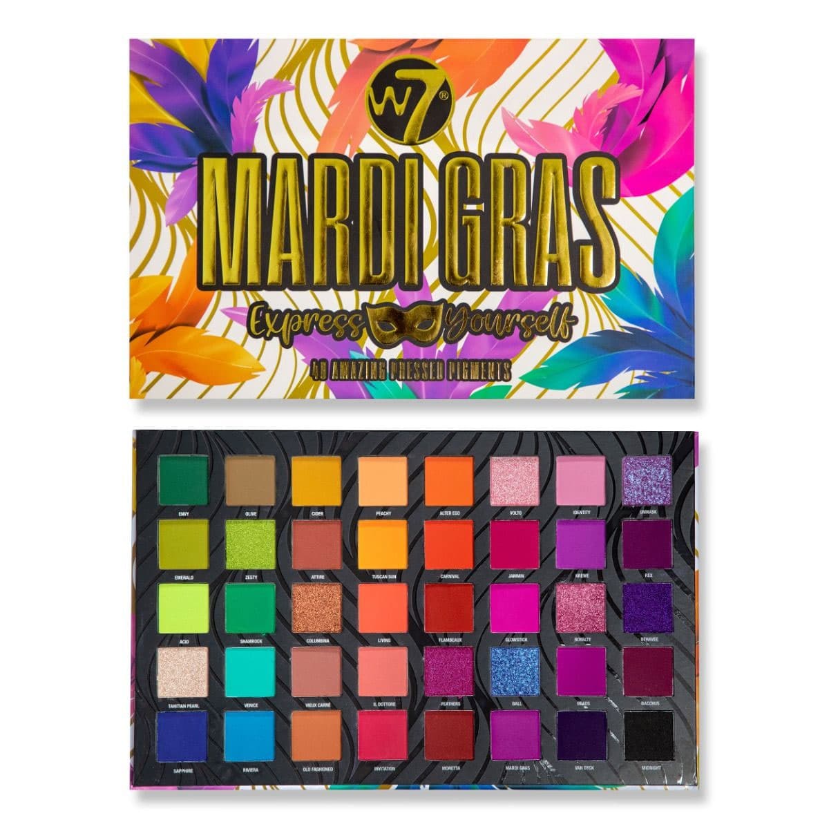 W7 Mardi Gras Pressed Pigment Palette (40 Shades)