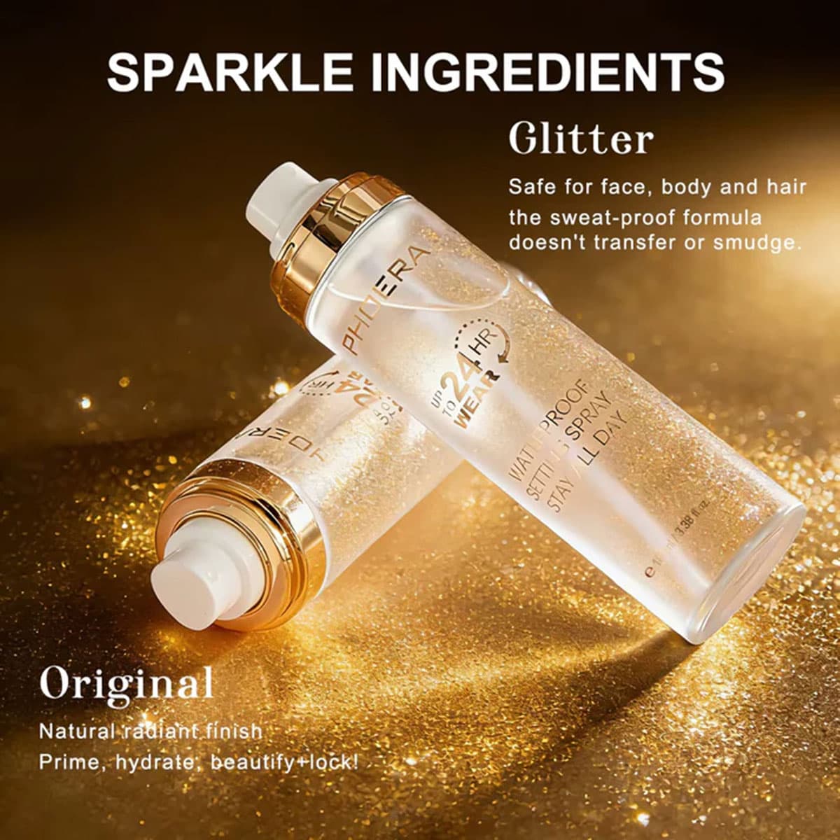 Phoera Waterproof Glitter Makeup Setting Spray
