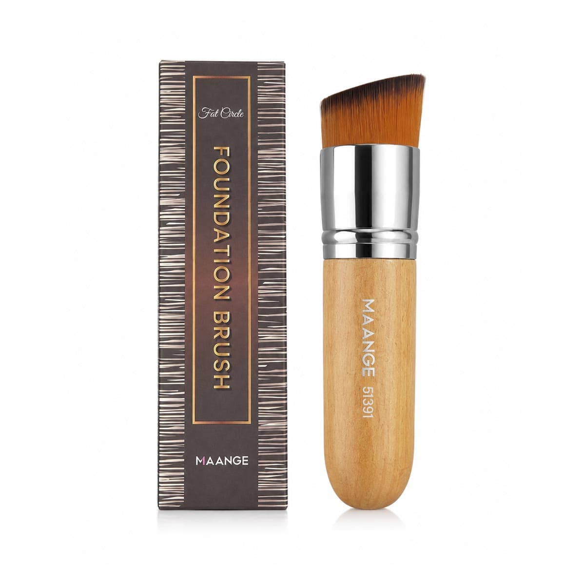 Maange Single Flat Top Foundation Brush - Wood