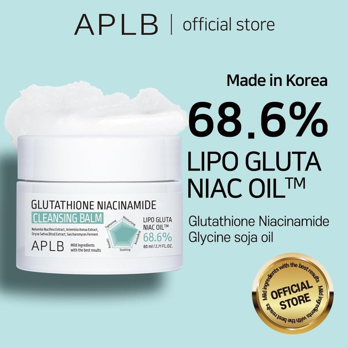 APLB Glutathione Niacinamide Cleansing Balm