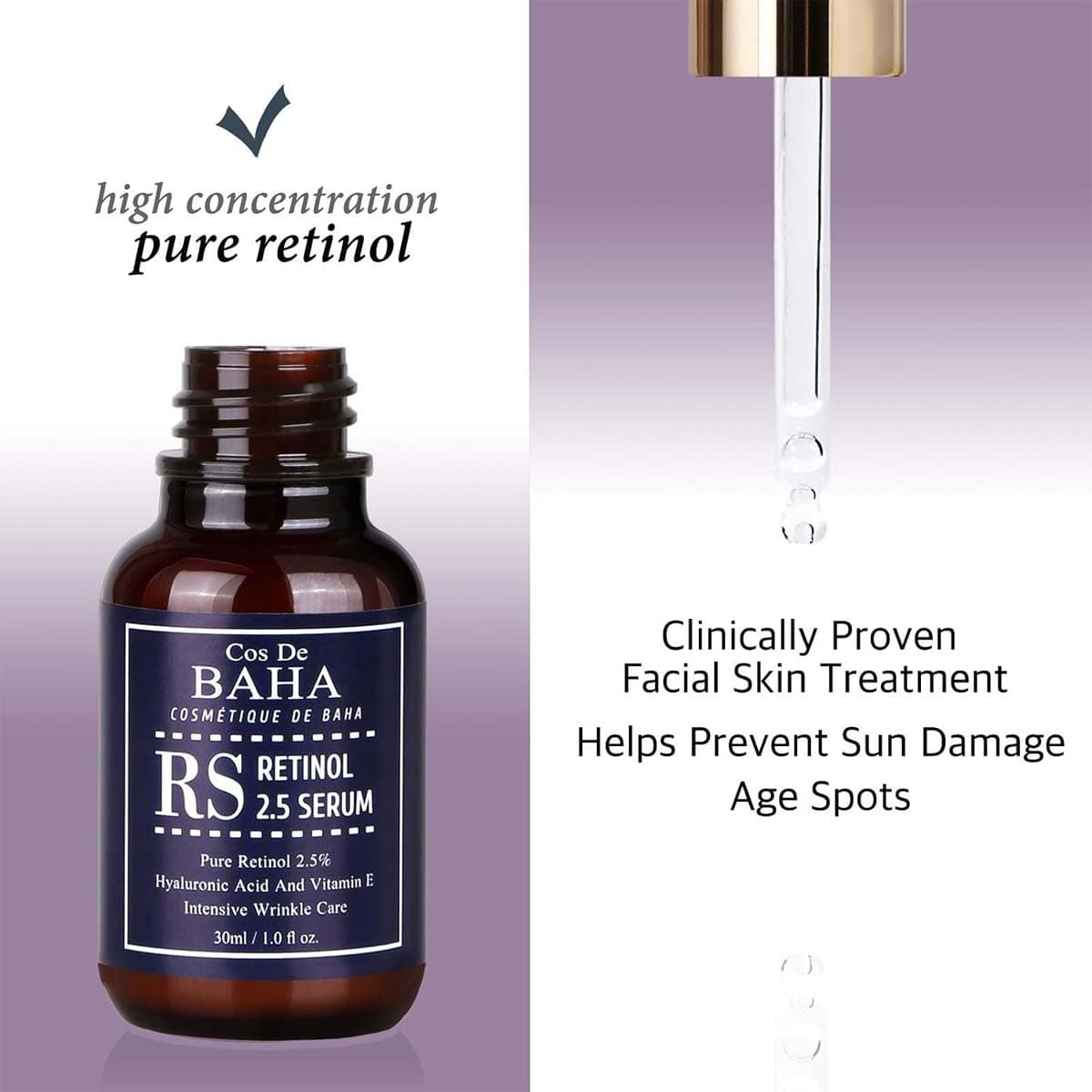 Cos De Baha Retinol 2.5% Facial Serum with Vitamin E (RS)