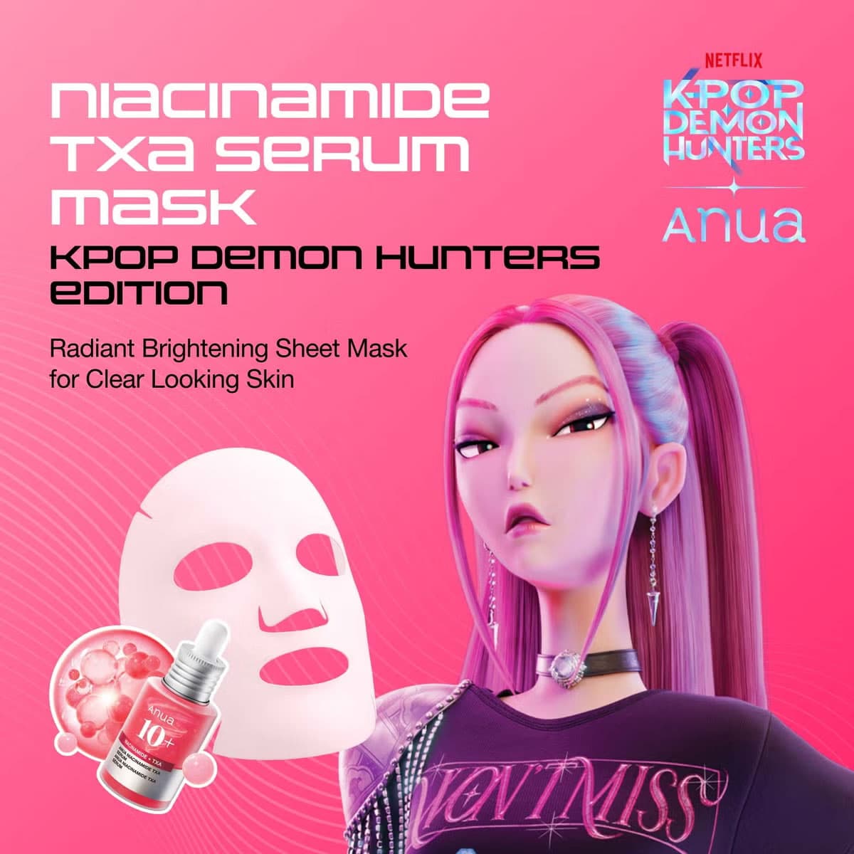 Anua K-Pop Demon Hunters Niacinamide + TXA Serum Mask
