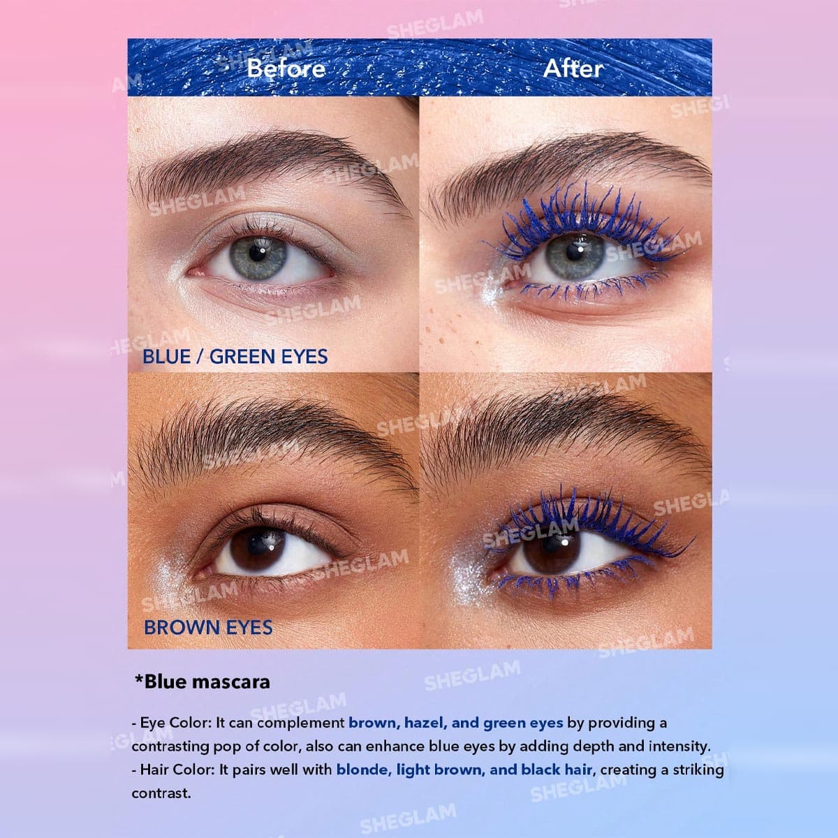 Sheglam All-In-One Volume & Length Mascara - Waterproof Blue