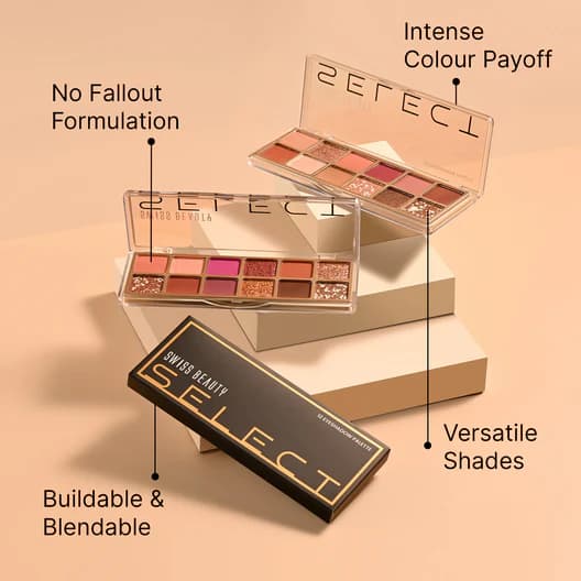 Swiss Beauty Select 12 Eyeshadow Palette - 01 Slow Days