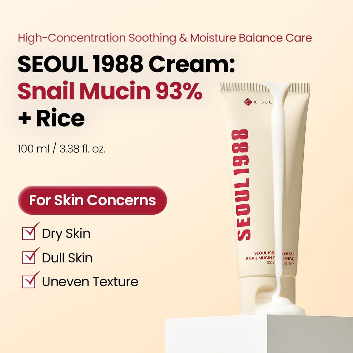 K SECRET SEOUL 1988 Cream : Snail Mucin 93% + Rice
