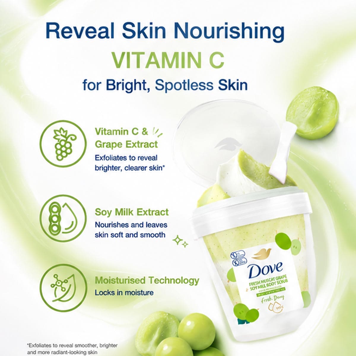 Dove Fresh Muscat Grape & Soymilk Body Scrub