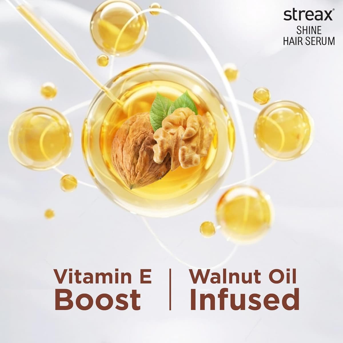 Streax Shine Hair Serum Vitalized With Walnut Oil