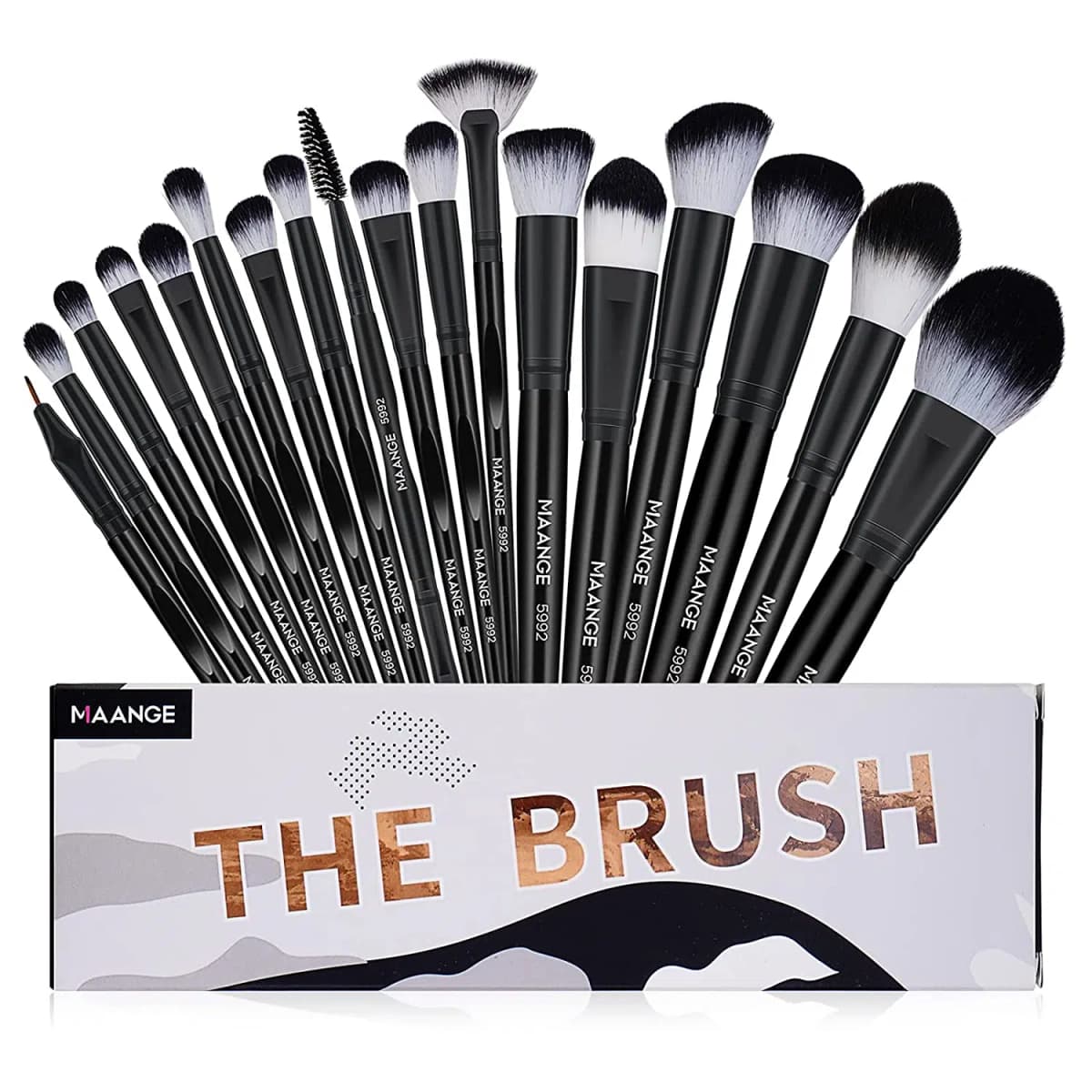 Maange 18 Pcs The Brush Set (Black)