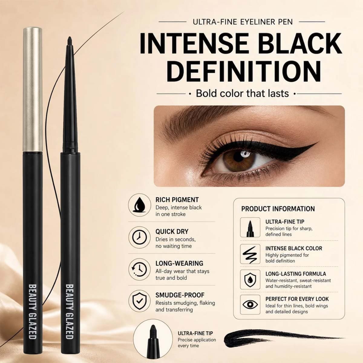 Beauty Glazed Extremely Fine Silky Eyeliner