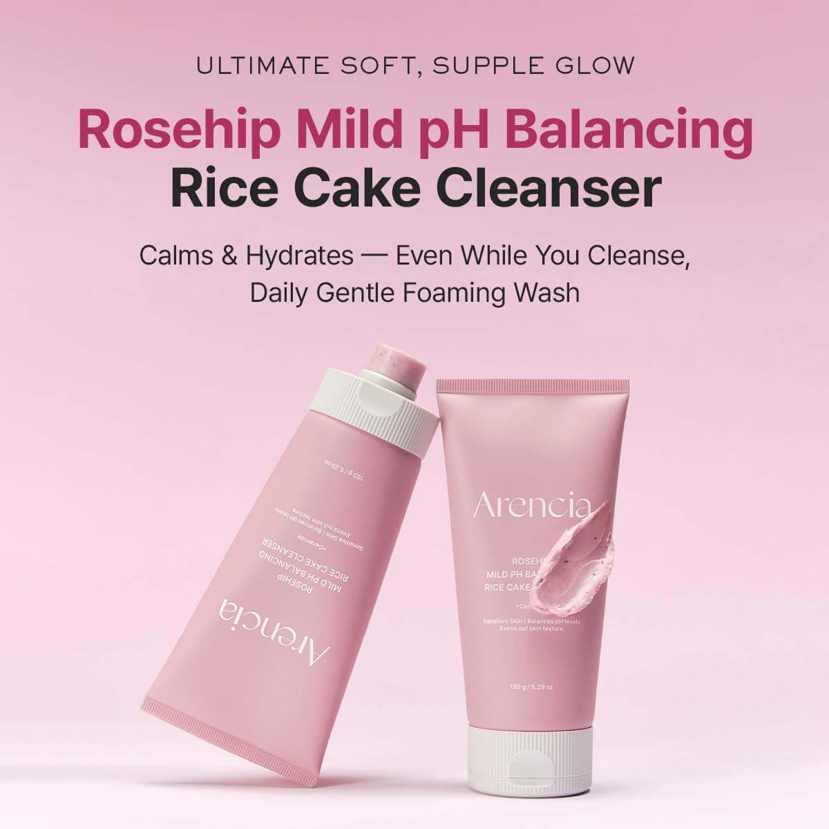 Arencia Rosehip Mild PH Balancing Rice Cake Cleanser
