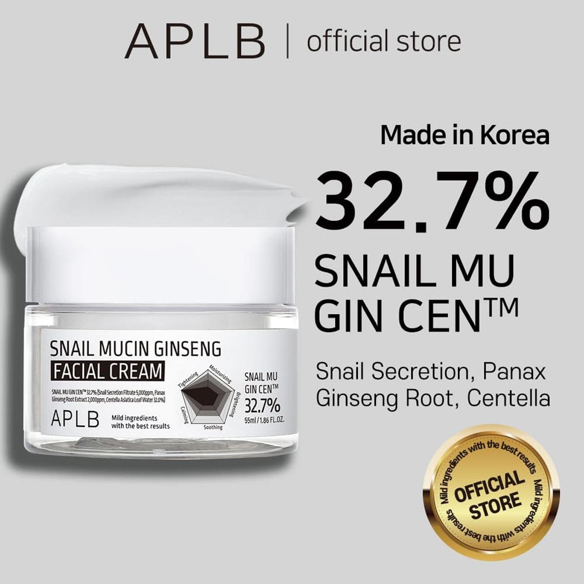 APLB Snail Mucin Ginseng Facial Cream (Exp - Sep/27)
