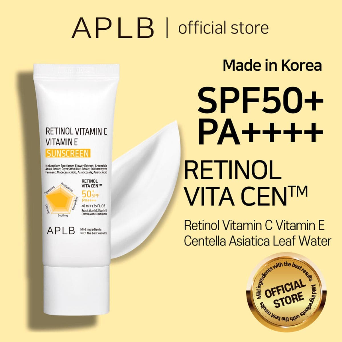 APLB Retinol Vitamin C Vitamin E Sunscreen SPF50+ PA++++
