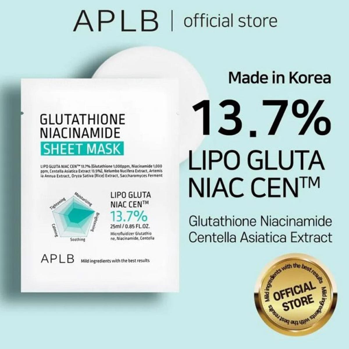 APLB Glutathione Niacinamide Sheet Mask