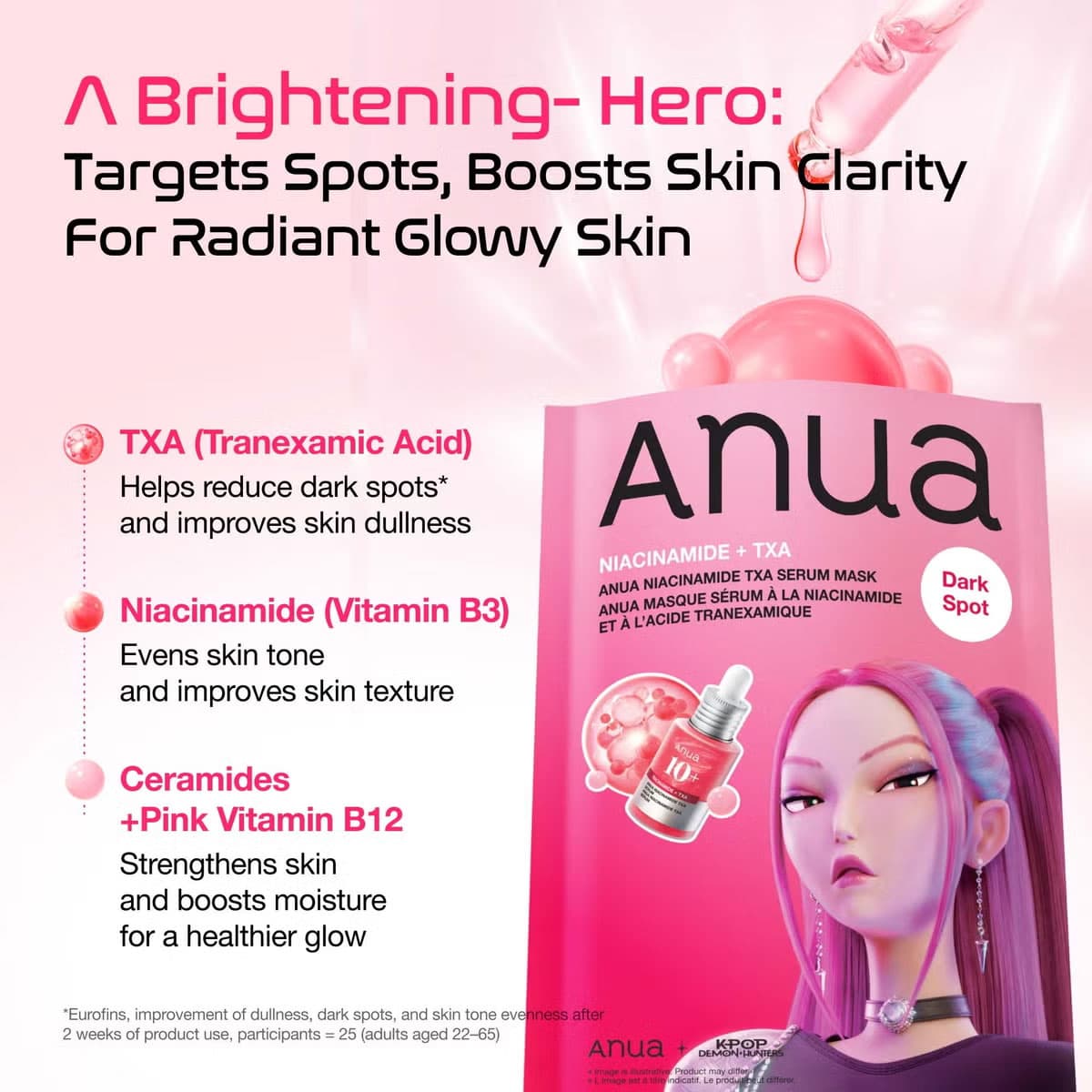 Anua K-Pop Demon Hunters Niacinamide + TXA Serum Mask