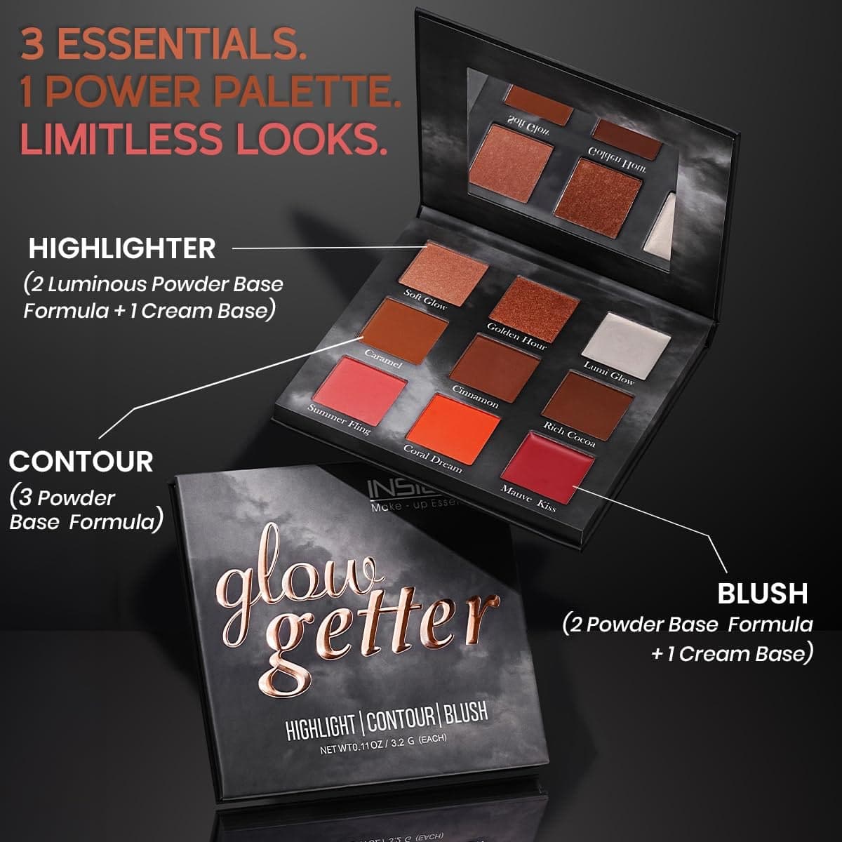 Insight Glow Getter Highlighter Contour & Blush Palette