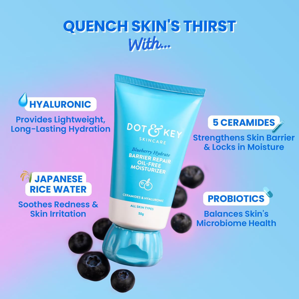 Dot & Key Blueberry Hydrate Barrier Repair Oil Free Moisturizer