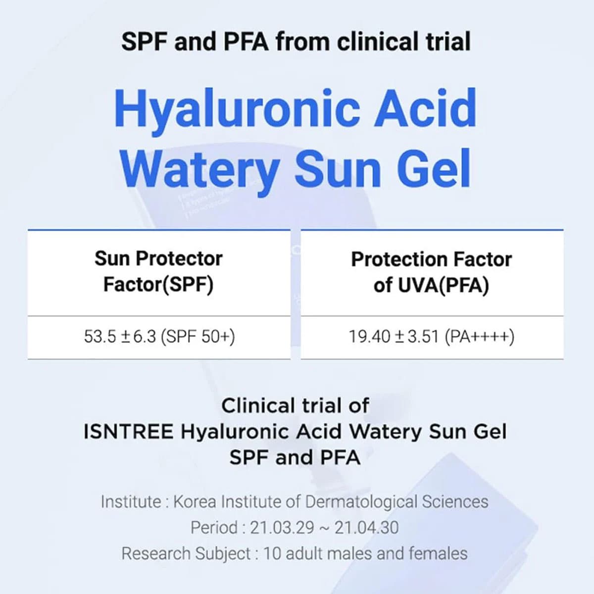 Isntree Hyaluronic Acid Watery Sun Gel SPF50+ PA++++
