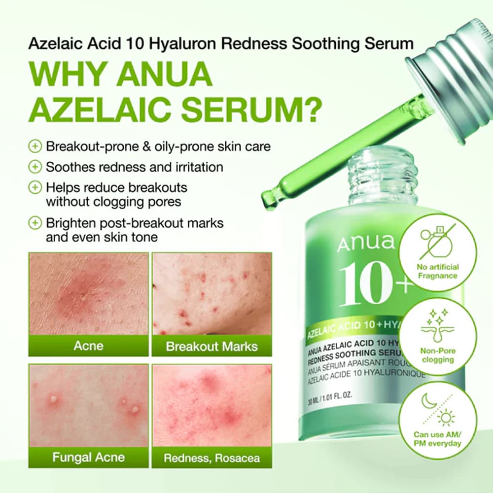 Anua Azelaic Acid 10+ Hyaluron Redness Soothing Serum