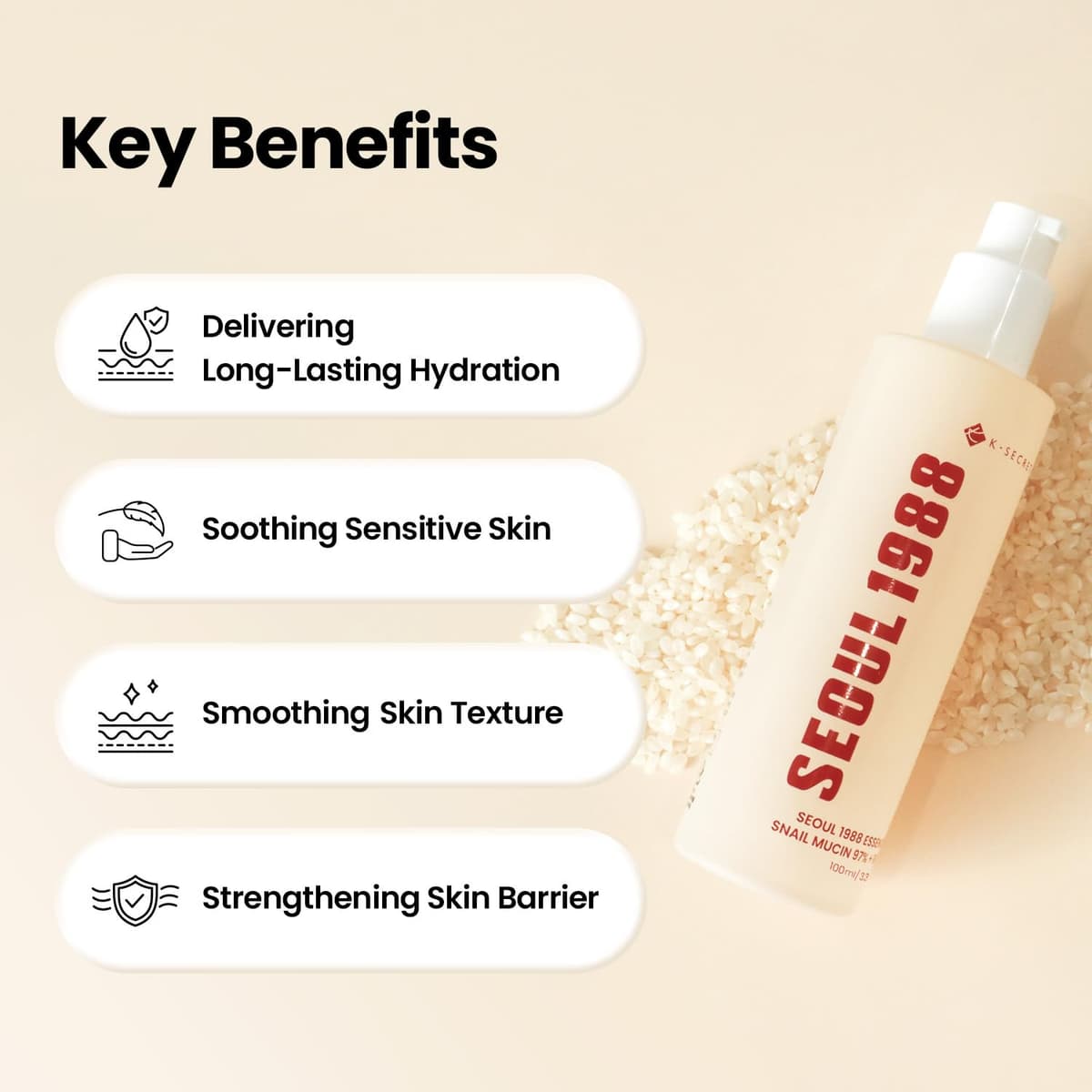 K SECRET SEOUL 1988 ESSENCE : SNAIL MUCIN 97% + RICE