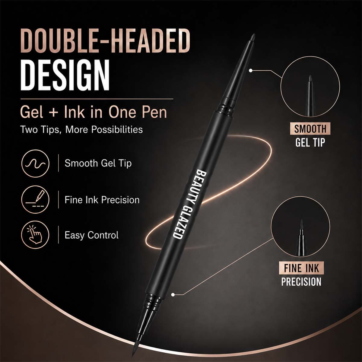Beauty Glazed Stereoscopic Gel Ink Dual Ended Eyeliner
