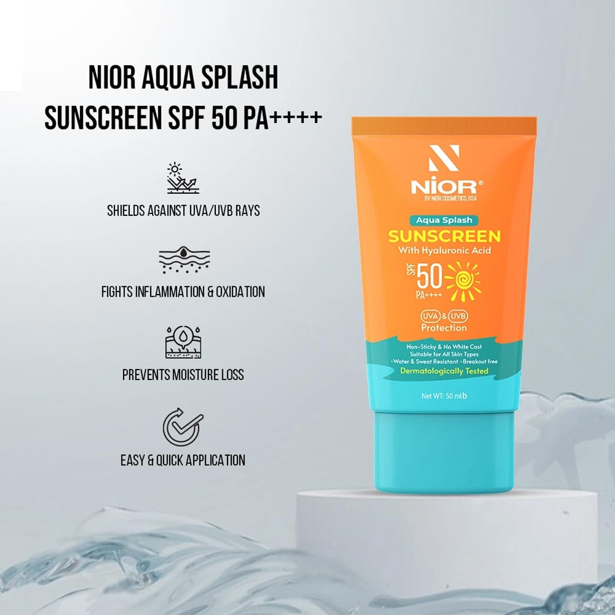 Nior Aqua Splash Sunscreen SPF 50 PA++++
