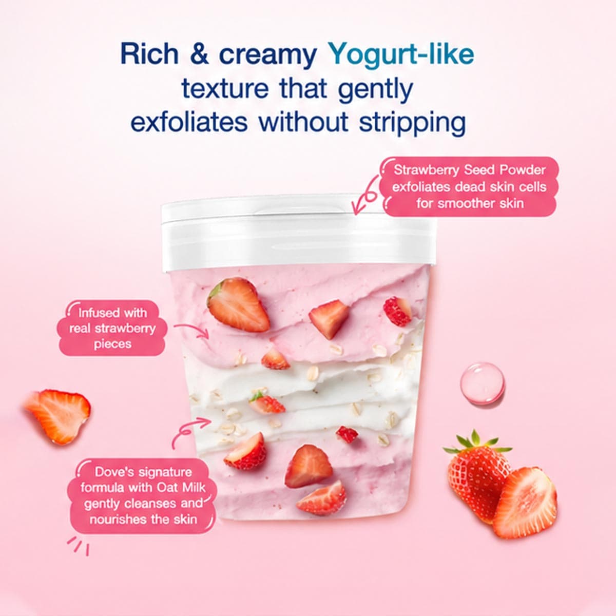 Dove Sweet Strawberry & Oat Milk Body Scrub
