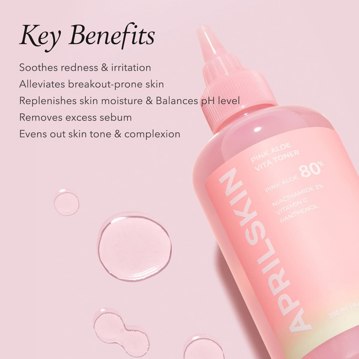 APRILSKIN Pink Aloe Vitamin C Soothing & Brightening Toner (Exp - Sep/27)