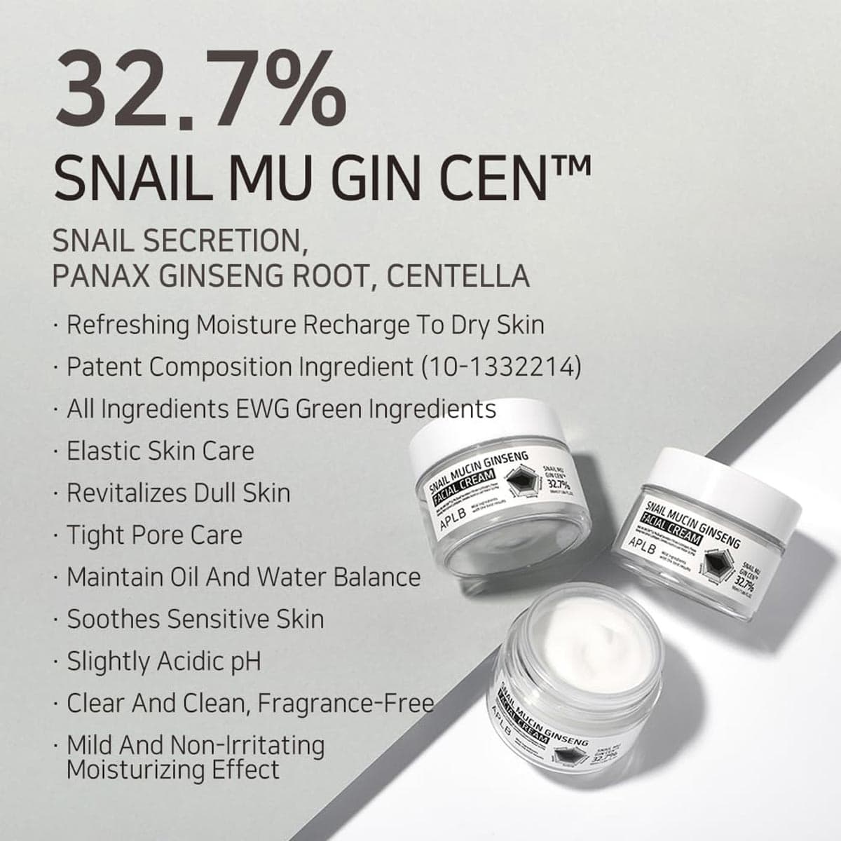 APLB Snail Mucin Ginseng Facial Cream (Exp - Sep/27)