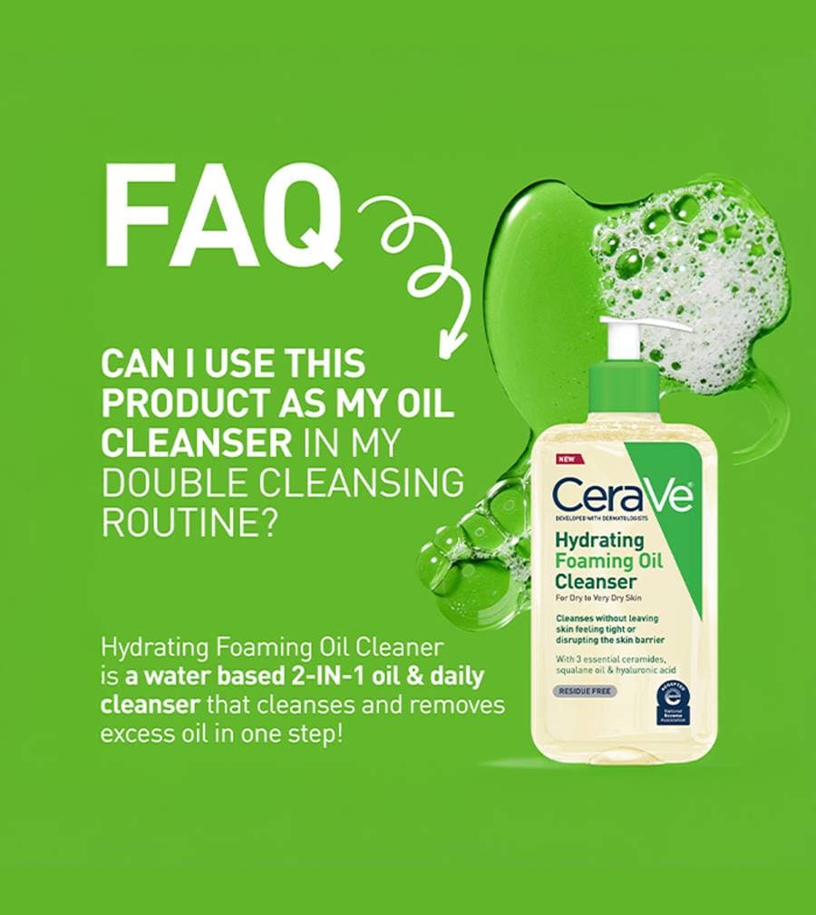 Cera Ve Hydrating Foaming Oil Cleanser For Dry to Very Dry Skin
