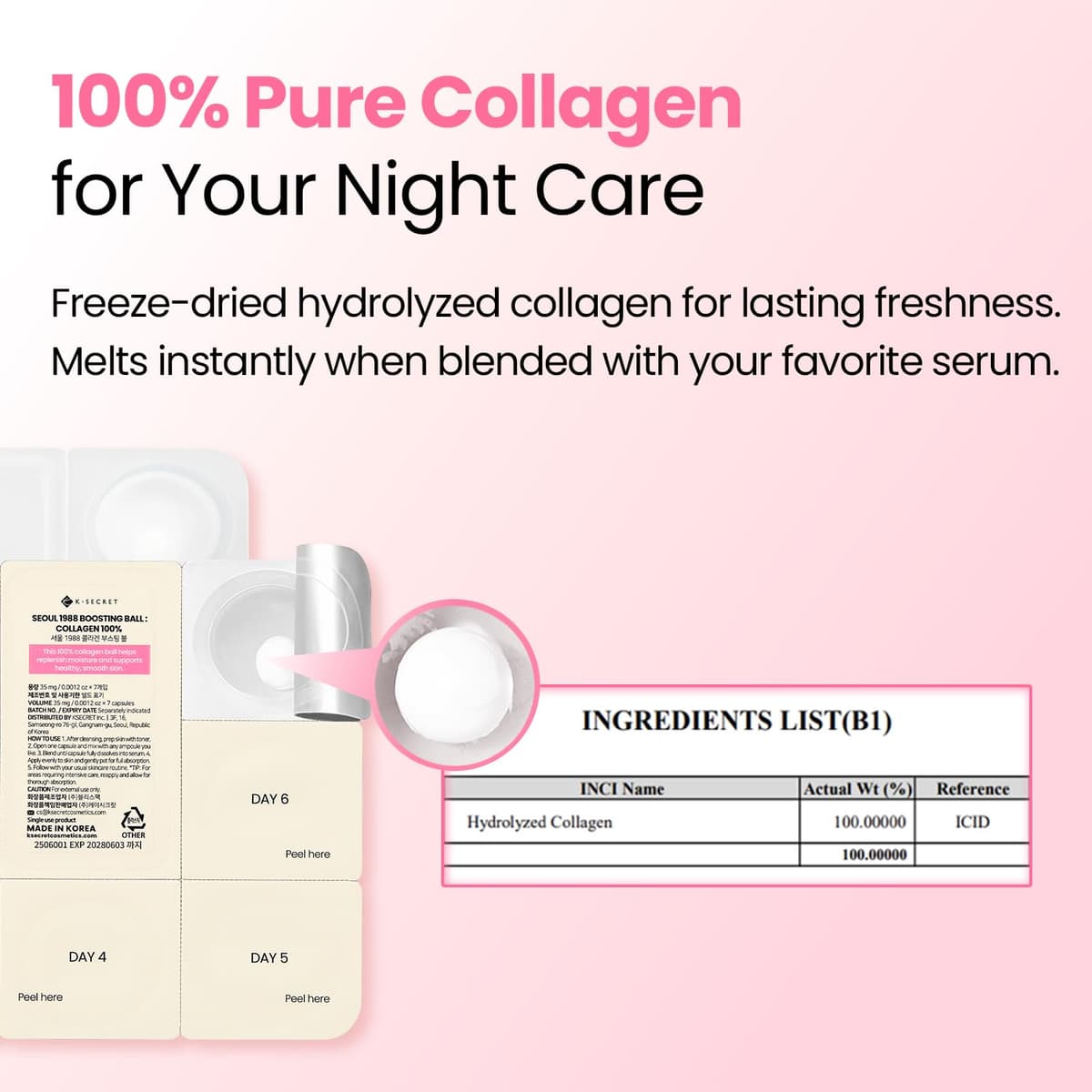 K SECRET SEOUL 1988 Boosting Ball Collagen 100%