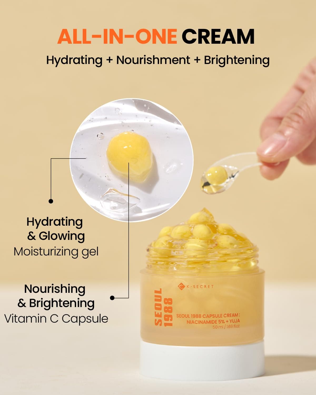 K SECRET SEOUL 1988 Capsule Cream: Niacinamide 5% + Yuja