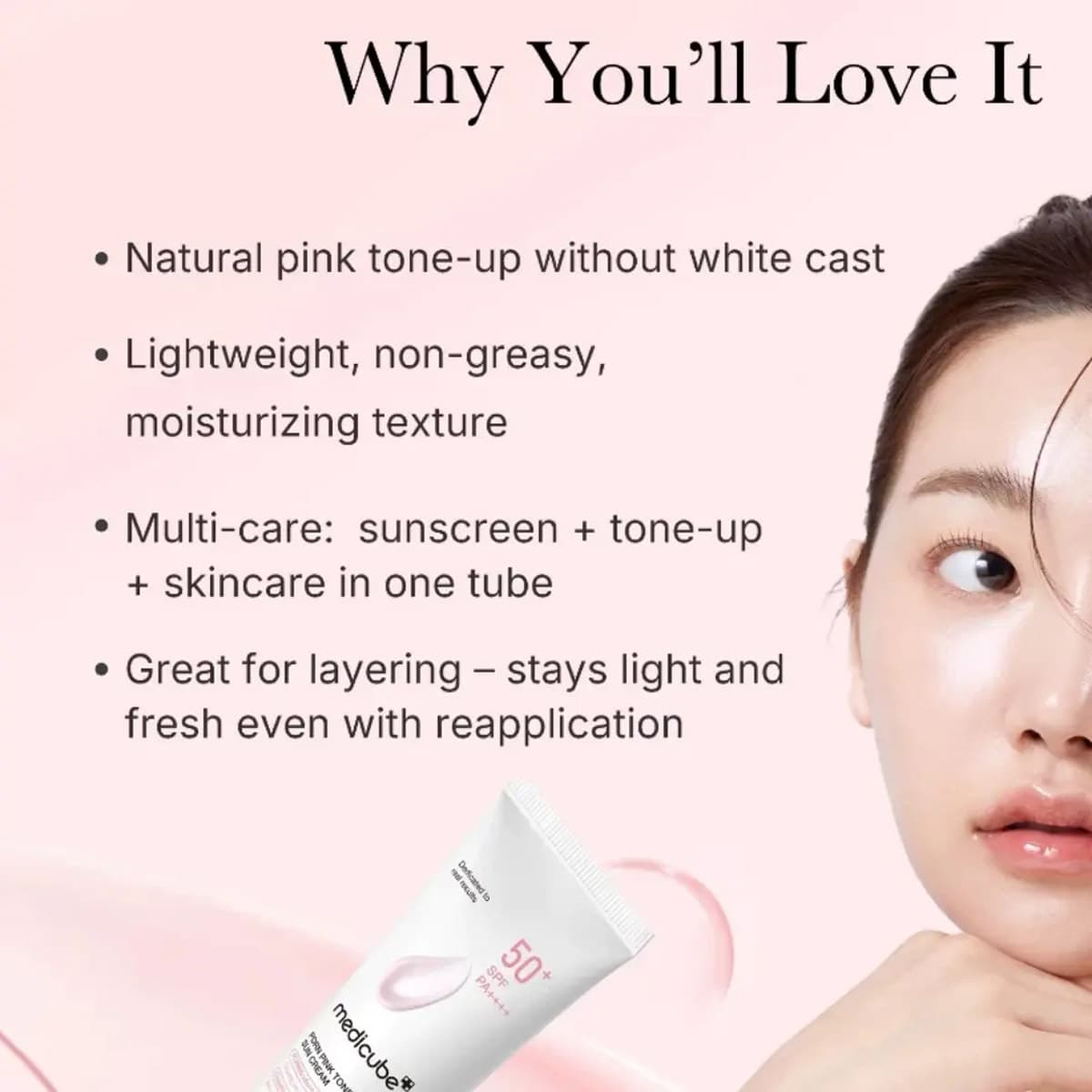 Medicube PDRN Pink Tone Up Sun Cream SPF50+ PA++++ 50ml