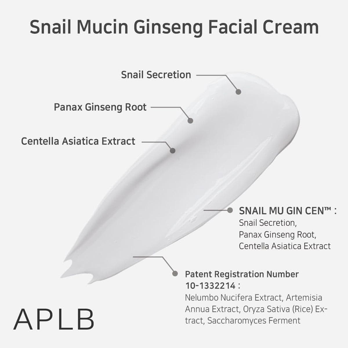APLB Snail Mucin Ginseng Facial Cream (Exp - Sep/27)