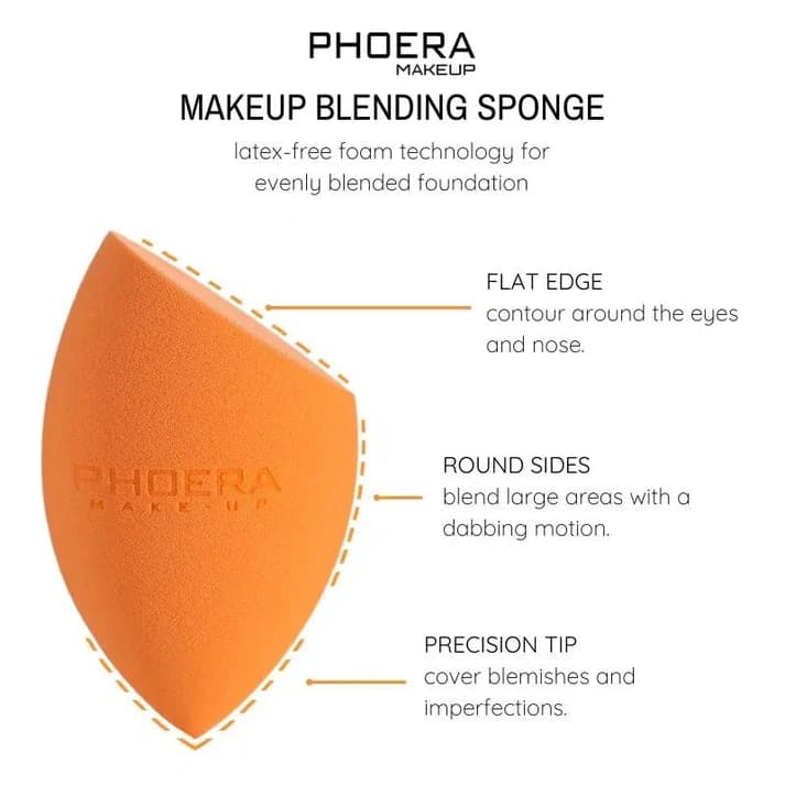 Phoera Makeup Blending Sponge - Orange