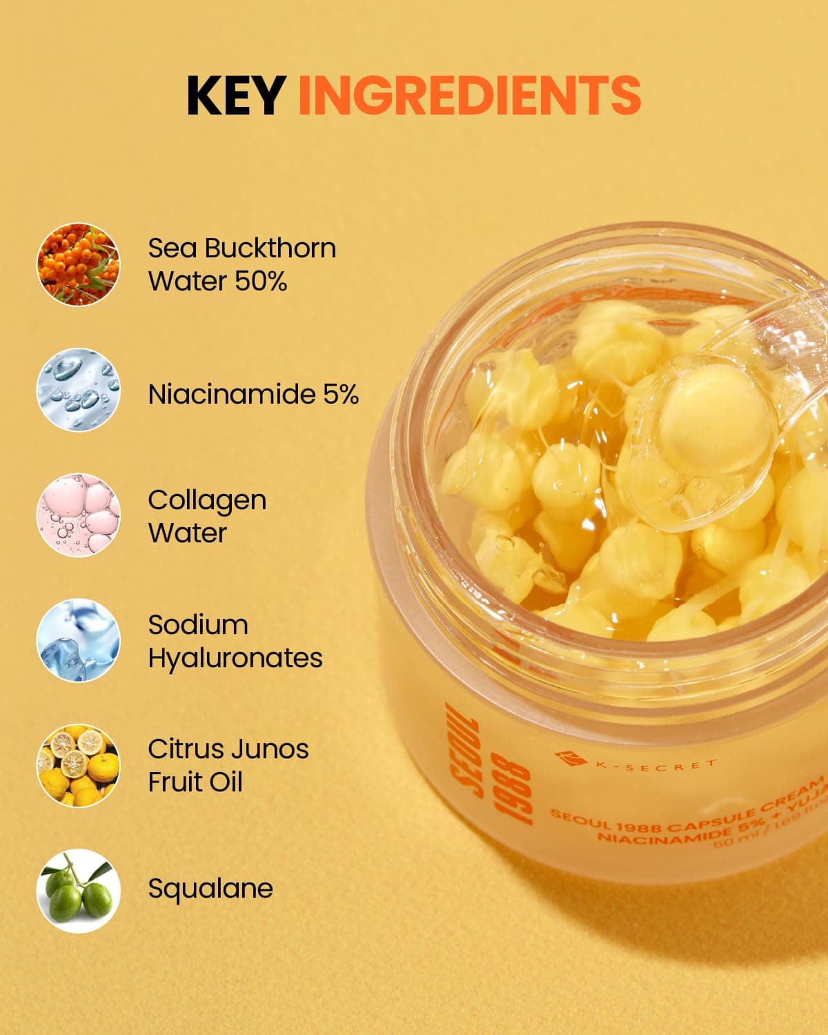 K SECRET SEOUL 1988 Capsule Cream: Niacinamide 5% + Yuja
