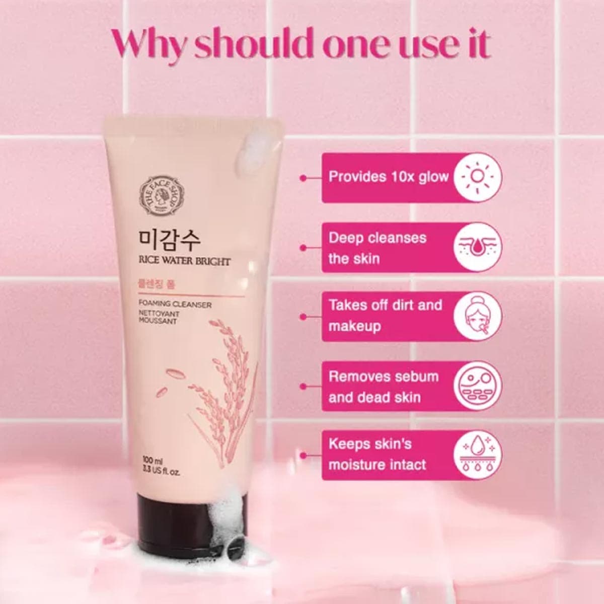 The Face Shop Rice Water Bright Foaming Cleanser