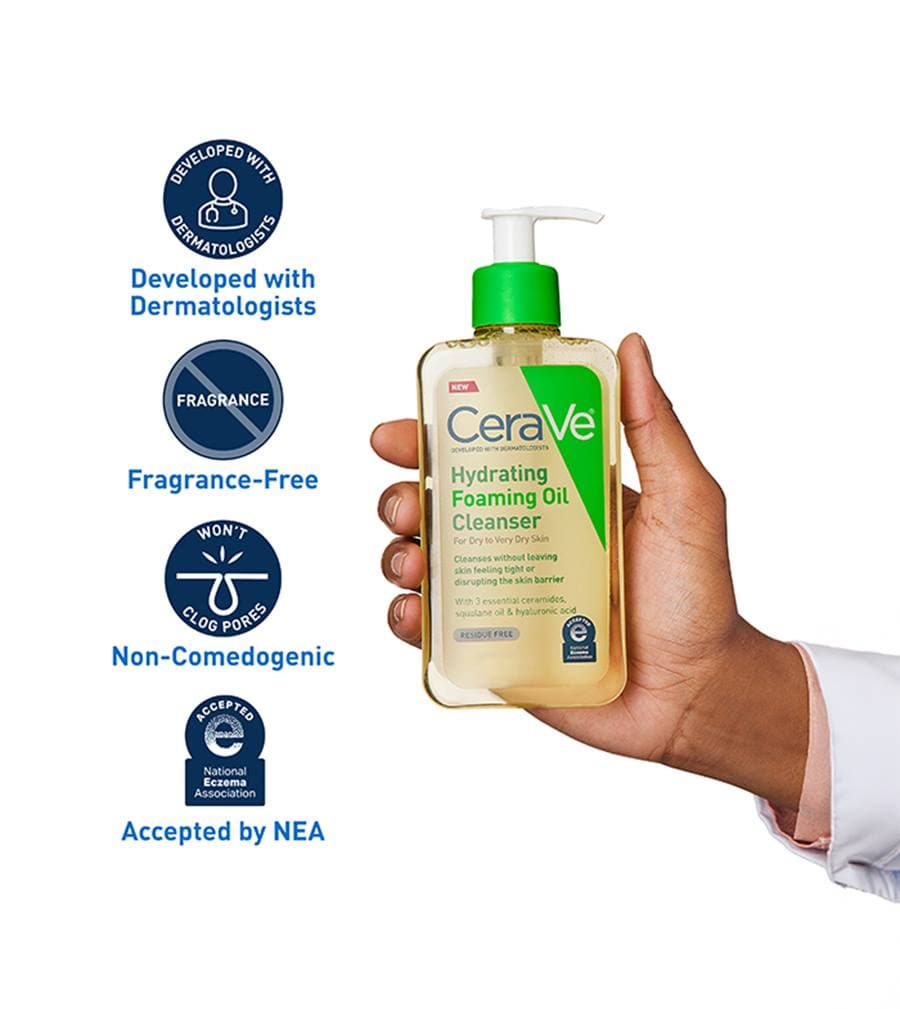 Cera Ve Hydrating Foaming Oil Cleanser For Dry to Very Dry Skin