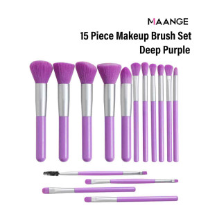 Maange 15pcs Brush Set (Deep Purple)