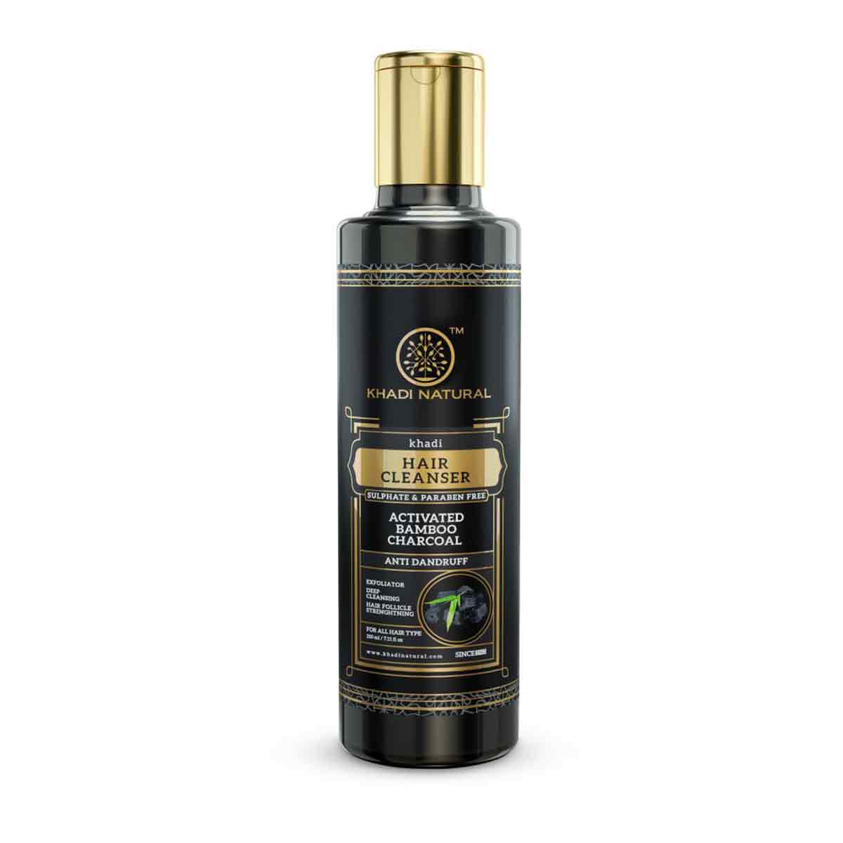 Khadi Natural Activated Bamboo Charcoal Hair Cleanser- Sulphate & Paraben Free