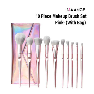 Maange 10pcs Brush Set (Pink With Bag)