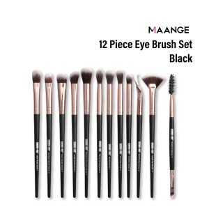 Maange 12pcs Eye Brush Set - Black