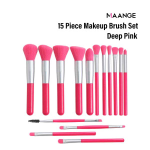 Maange 15pcs Brush Set (Deep Pink)