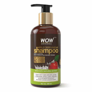 WOW Apple Cider Vinegar Shampoo for Dandruff, Frizz Control, Shine & Smoothness