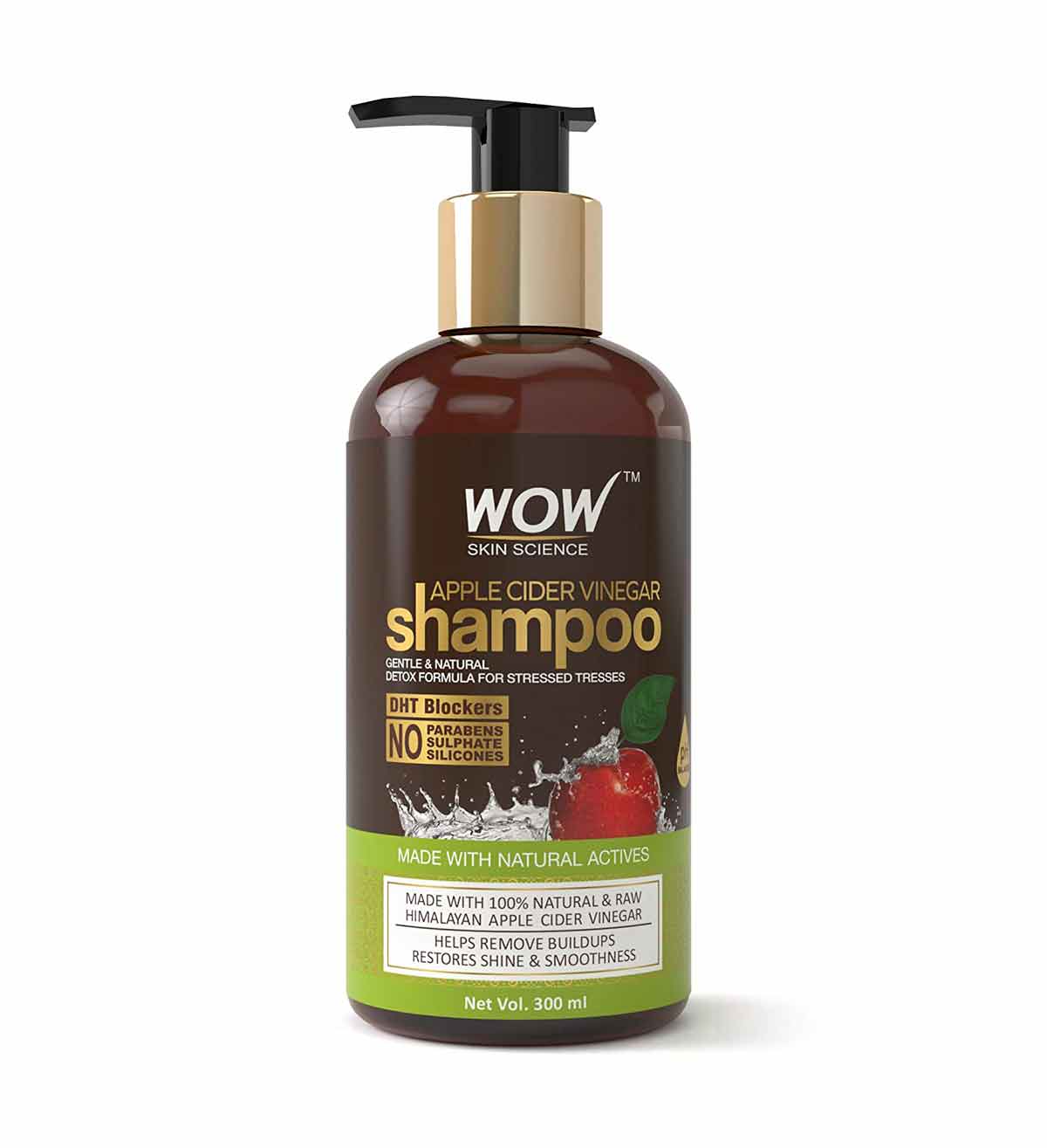 WOW Apple Cider Vinegar Shampoo for Dandruff, Frizz Control, Shine & Smoothness (EXP: JUN/2023)