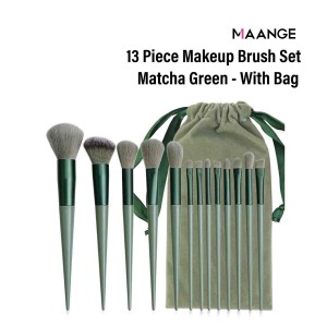 Maange 13pcs Brush Set With Bag (Matcha Green)