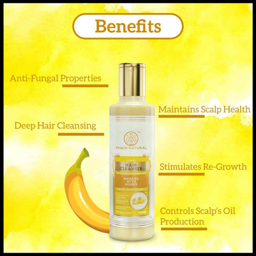 Khadi Natural Banana With Honey Hair Cleanser- Sulphate & Paraben Free