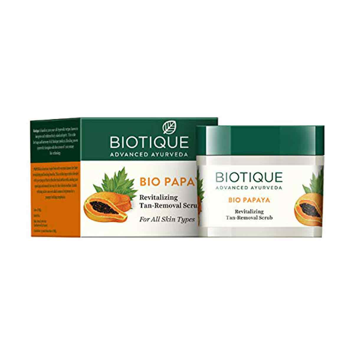 Biotique Bio Papaya Tan Removal Scrub, Expiry Date 11-2022