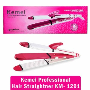 Kemei KM-1291 Professional 3 In1 Hair Straightener Curler Crimper Iron